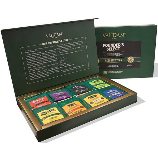 Foil Printed Rigid Tea Gift Box with Compartment Insert Foil Printed Rigid Tea Gift Box with Compartment Insert