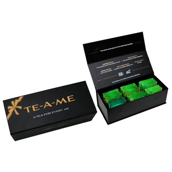 Foil Printed Rigid Tea Gift Box with Compartment Insert Foil Printed Rigid Tea Gift Box with Compartment Insert
