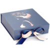 Foil Stamped Hinged-Lid Gift Box with Ribbon Bow Closure Foil Stamped Hinged-Lid Gift Box with Ribbon Bow Closure