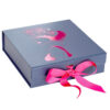Foil Stamped Hinged-Lid Gift Box with Ribbon Bow Closure Foil Stamped Hinged-Lid Gift Box with Ribbon Bow Closure