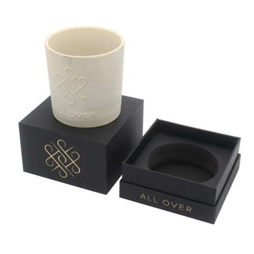 Foil Stamped Rigid Candle Gift Box with Custom Foam Insert Foil Stamped Rigid Candle Gift Box with Custom Foam Insert