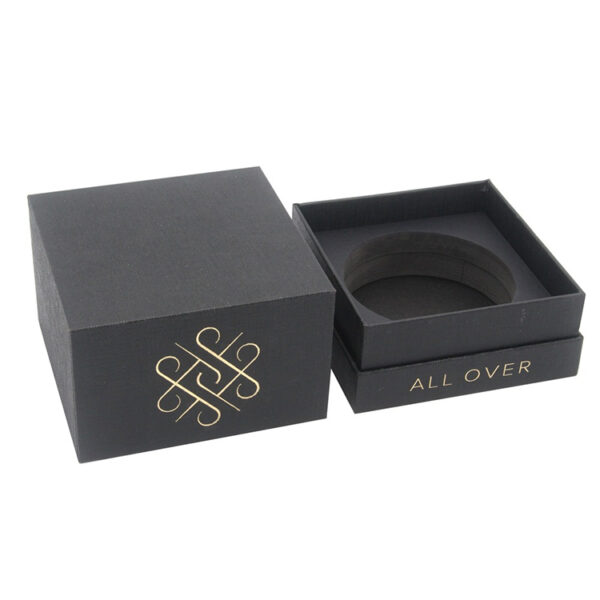 Foil Stamped Rigid Candle Gift Box with Custom Foam Insert Foil Stamped Rigid Candle Gift Box with Custom Foam Insert