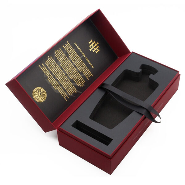 Foil Stamped Tequila Gift Box with EVA Insert and Ribbon Foil Stamped Tequila Gift Box with EVA Insert and Ribbon