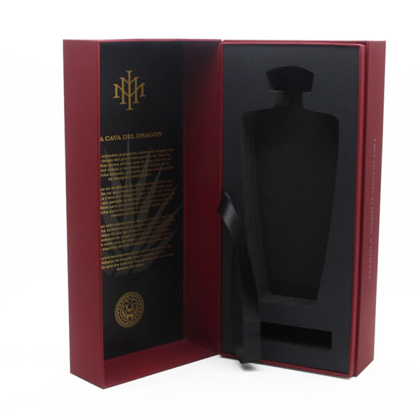 Foil Stamped Tequila Gift Box with EVA Insert and Ribbon Foil Stamped Tequila Gift Box with EVA Insert and Ribbon