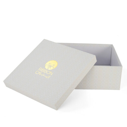 Foil Stamped Two-Piece Rigid Gift Box with Subtle Pattern Foil Stamped Two-Piece Rigid Gift Box with Subtle Pattern