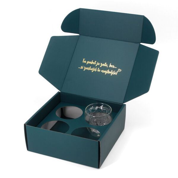 Gold Foil Corrugated Glassware Set Gift Box with Insert Gold Foil Corrugated Glassware Set Gift Box with Insert