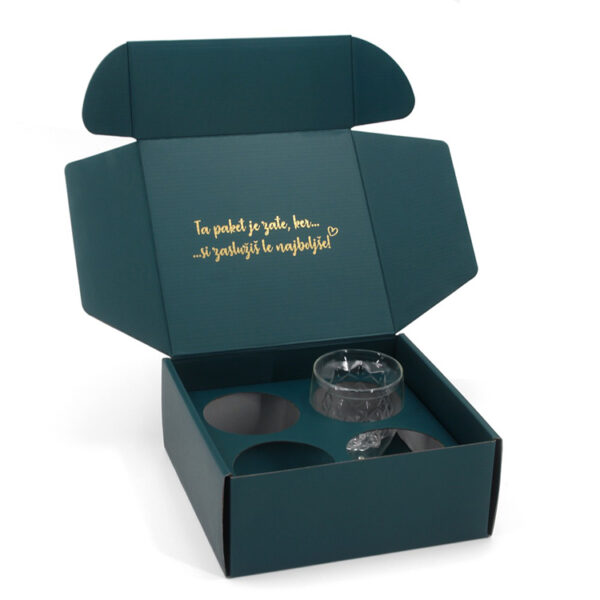 Gold Foil Corrugated Glassware Set Gift Box with Insert Gold Foil Corrugated Glassware Set Gift Box with Insert