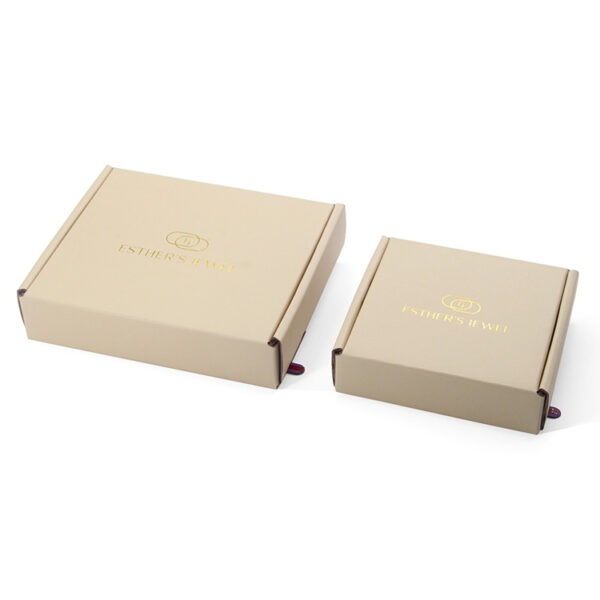 Gold Foil Jewelry Shipping Mailer Box with Paperboard Insert Gold Foil Jewelry Shipping Mailer Box with Paperboard Insert