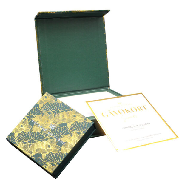 Gold Foil Magnetic Gift Card Box with Paperboard Insert