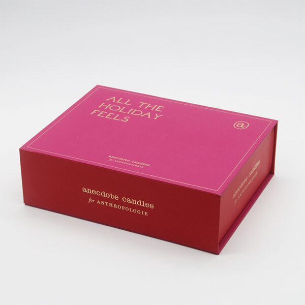 Hinged Candle Gift Box with Gold Foil and Molded Insert Hinged Candle Gift Box with Gold Foil and Molded Insert