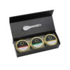 Hinged-Lid Caviar Gift Box with Foam Insert and Foil Logo