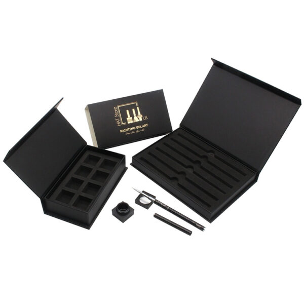 Hinged Nail Art Brush Presentation Box with Foam Insert Hinged Nail Art Brush Presentation Box with Foam Insert
