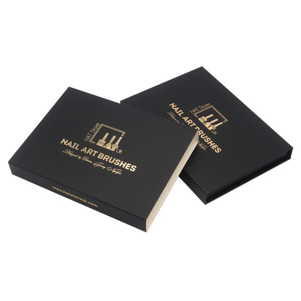 Hinged Nail Art Brush Presentation Box with Foam Insert Hinged Nail Art Brush Presentation Box with Foam Insert