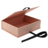 Hinged Rigid Lingerie Gift Box with Black Ribbon Closure Hinged Rigid Lingerie Gift Box with Black Ribbon Closure