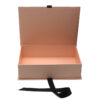 Hinged Rigid Lingerie Gift Box with Black Ribbon Closure Hinged Rigid Lingerie Gift Box with Black Ribbon Closure