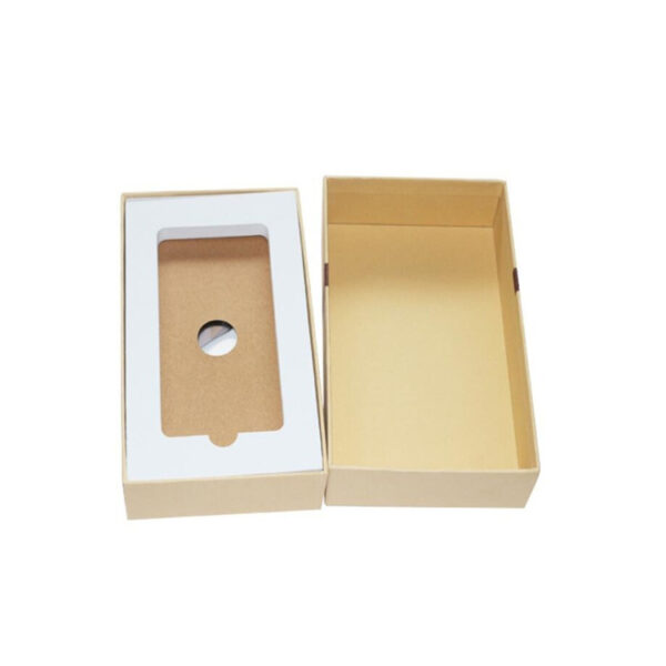 Kraft Lift-Off Smartphone Rigid Box with Die-Cut Insert Kraft Lift-Off Smartphone Rigid Box with Die-Cut Insert