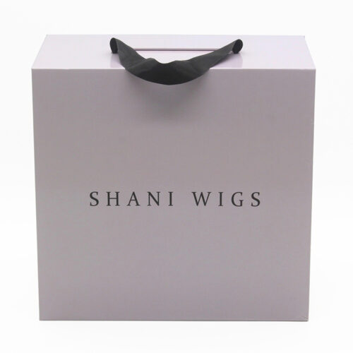 Logo Printed Rigid Wig Gift Box with Ribbon Carry Handle Logo Printed Rigid Wig Gift Box with Ribbon Carry Handle