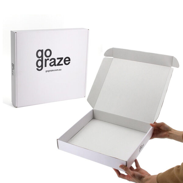 Logo Printed White Corrugated Grazing Food Mailer Box