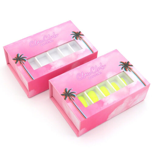 Magnetic Press-On Nail Packaging Box with Window Insert Magnetic Press-On Nail Packaging Box with Window Insert