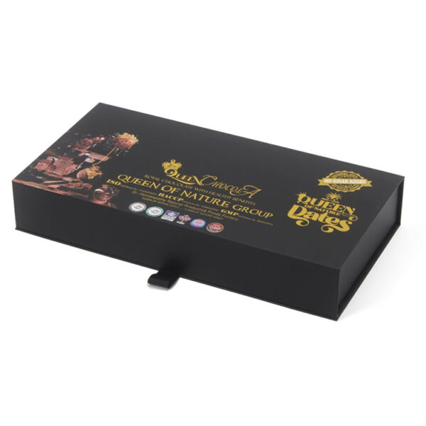 Magnetic Rigid Chocolate Date Gift Box with Gold Insert Magnetic Rigid Chocolate Date Gift Box with Gold Insert