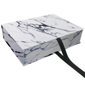 Marble Printed Hair Extension Packaging Box with Ribbon
