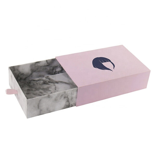 Marble Printed Hair Extension Packaging Box with Ribbon Marble Printed Hair Extension Packaging Box with Ribbon