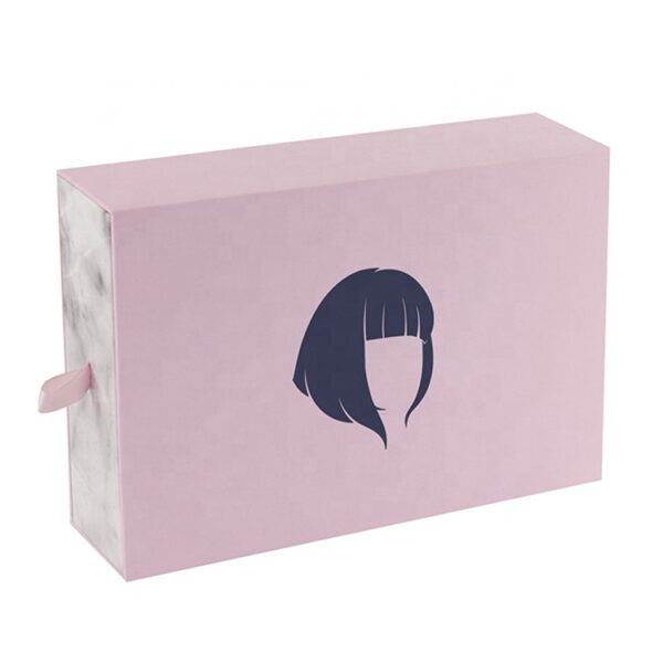 Marble Printed Hair Extension Packaging Box with Ribbon Marble Printed Hair Extension Packaging Box with Ribbon