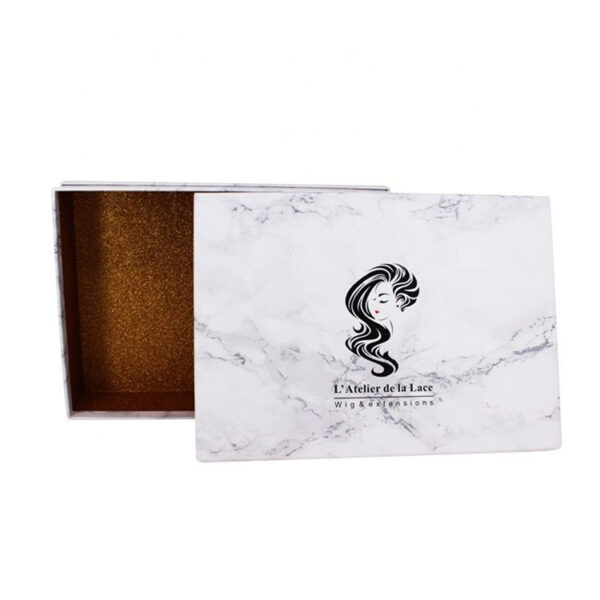 Marble Printed Hair Extension Packaging Box with Ribbon Marble Printed Hair Extension Packaging Box with Ribbon