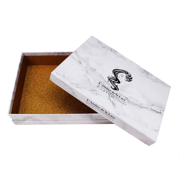 Marble Printed Hair Extension Packaging Box with Ribbon Marble Printed Hair Extension Packaging Box with Ribbon