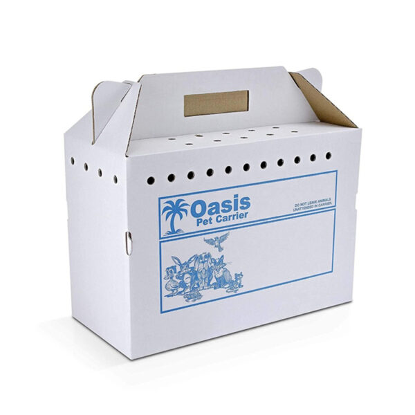 Printed Cardboard Pet Carrier Box with Ventilation Holes
