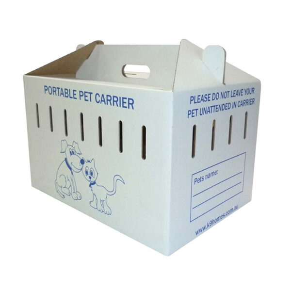 Printed Cardboard Pet Carrier Box with Ventilation Holes
