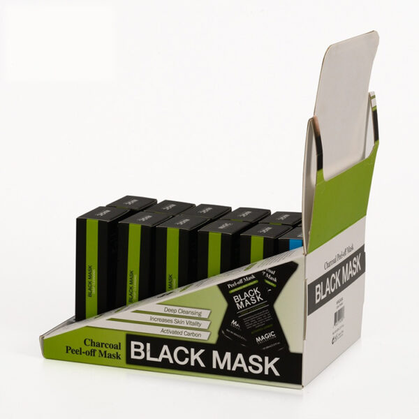 Printed Charcoal Face Mask Corrugated Counter Display Box