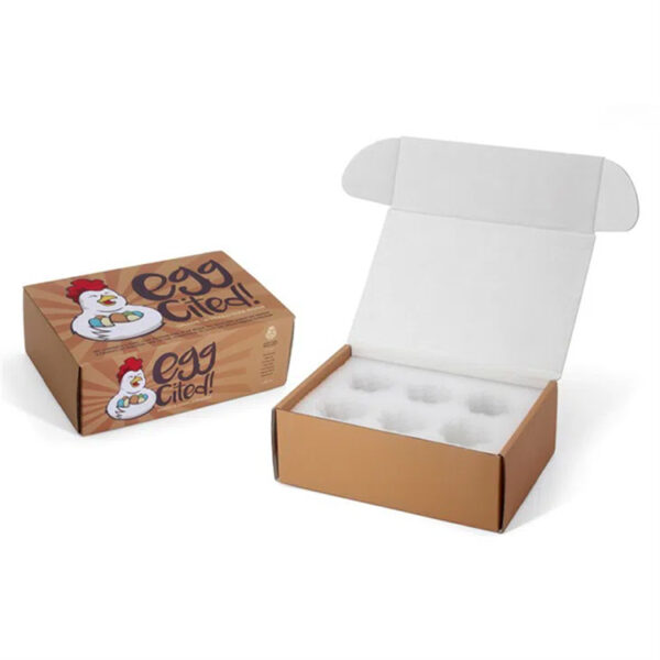 Printed Corrugated Egg Shipping Box with Foam Insert