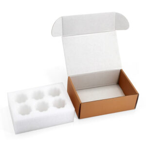 Caja de cartón ondulado estampada para el envío de huevos con protector de espuma