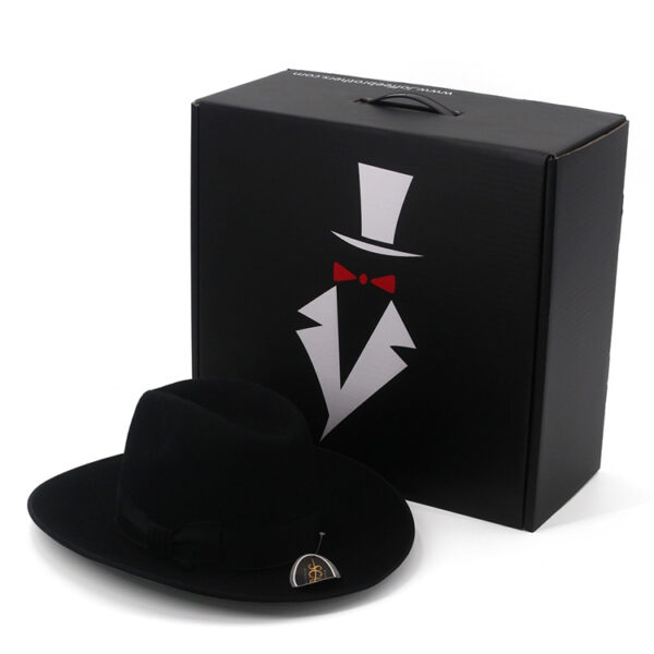 Printed Corrugated Hat Box with Handle and Paper Insert