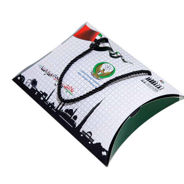 Printed Event Pillow Gift Box with Braided Rope Handles Printed Event Pillow Gift Box with Braided Rope Handles