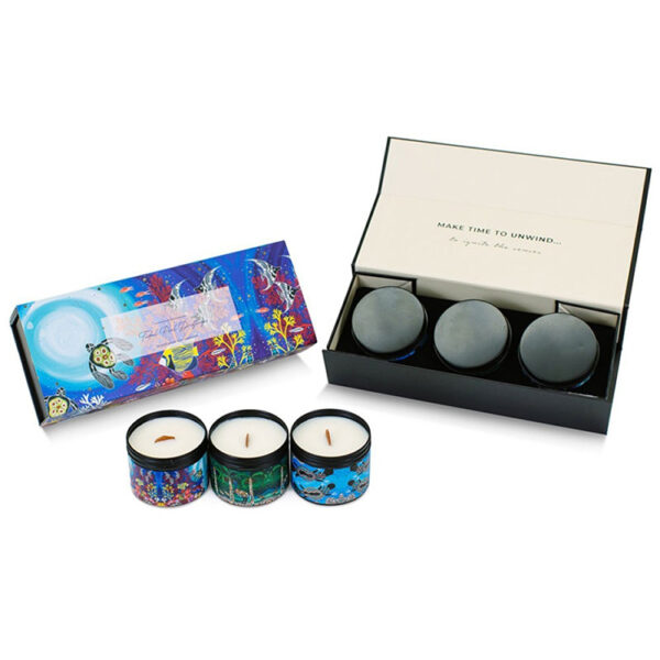 Printed Hinged-Lid Candle Gift Box with Fitted Insert Printed Hinged-Lid Candle Gift Box with Fitted Insert