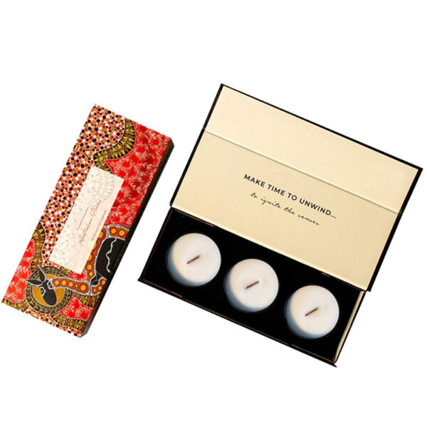 Printed Hinged-Lid Candle Gift Box with Fitted Insert Printed Hinged-Lid Candle Gift Box with Fitted Insert