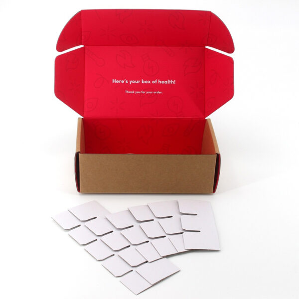 Printed Kraft Wellness Supplement Mailer Box with Dividers Printed Kraft Wellness Supplement Mailer Box with Dividers