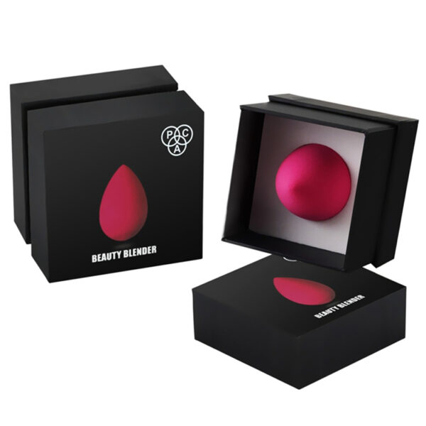 Printed Rigid Makeup Sponge Gift Box with Custom Insert