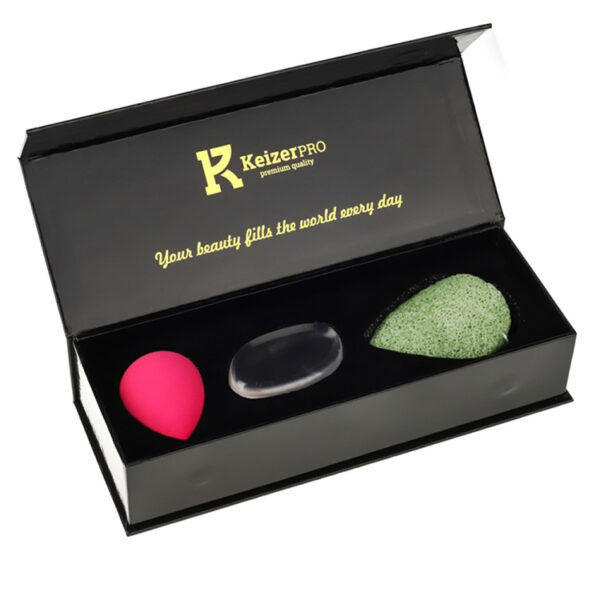 Printed Rigid Makeup Sponge Gift Box with Custom Insert