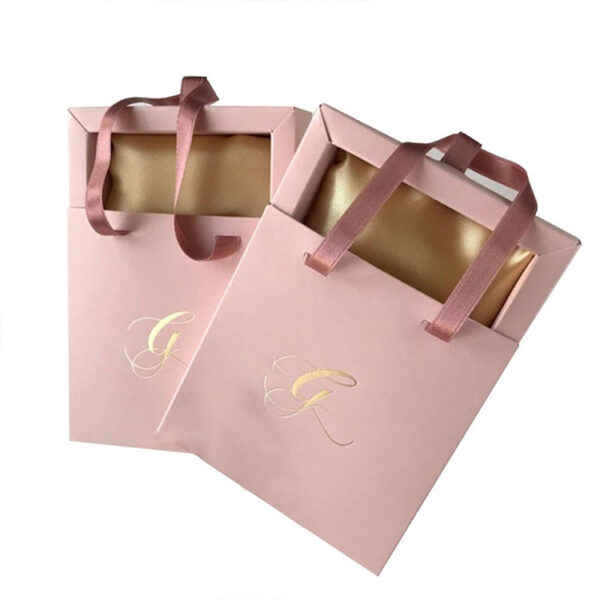 Ribbon Handle Photo Gift Bag with Rigid Presentation Tray Ribbon Handle Photo Gift Bag with Rigid Presentation Tray