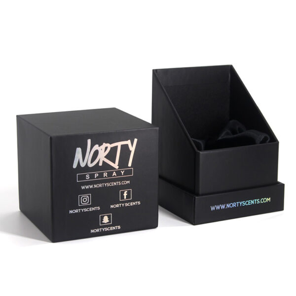 Rigid Car Air Freshener Spray Box with Satin Display Insert