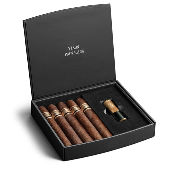 Rigid Hinged-Lid Cigar Presentation Box with Foam Insert
