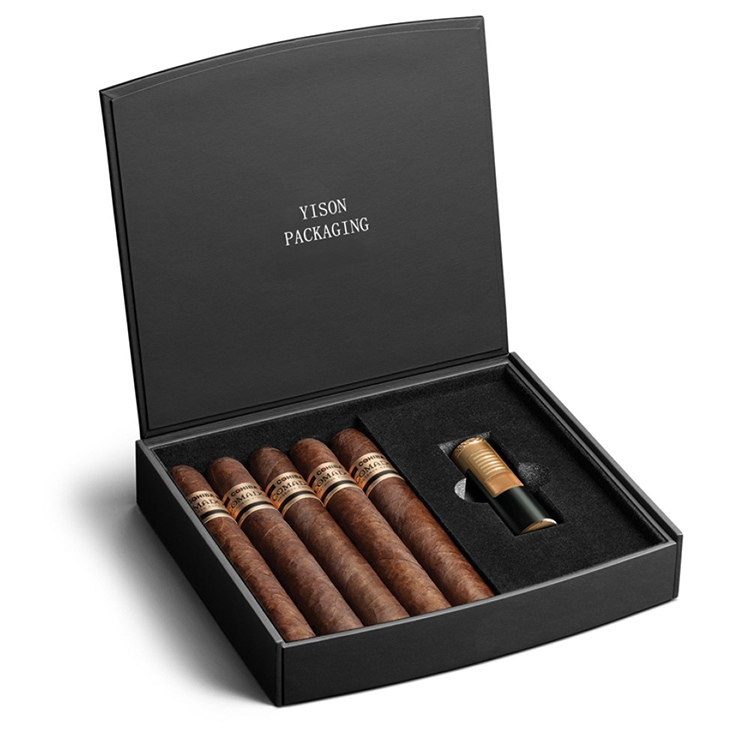 Rigid Hinged-Lid Cigar Presentation Box with Foam Insert