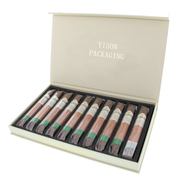 Rigid Hinged-Lid Cigar Presentation Box with Foam Insert