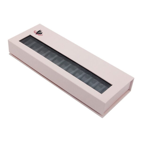 Rigid Press-On Nail Gift Box with Window and Molded Insert Rigid Press-On Nail Gift Box with Window and Molded Insert