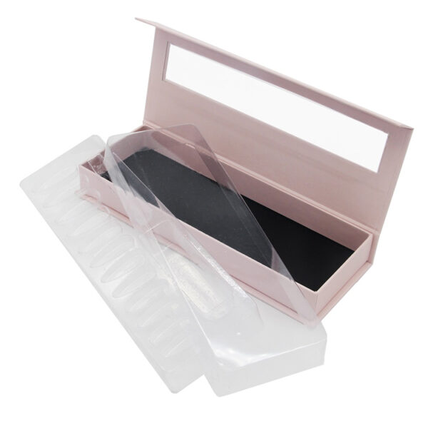 Rigid Press-On Nail Gift Box with Window and Molded Insert Rigid Press-On Nail Gift Box with Window and Molded Insert