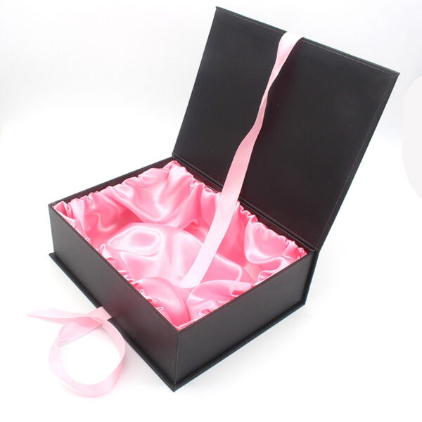 Satin-Lined Hair Extension Box with Ribbon Closure