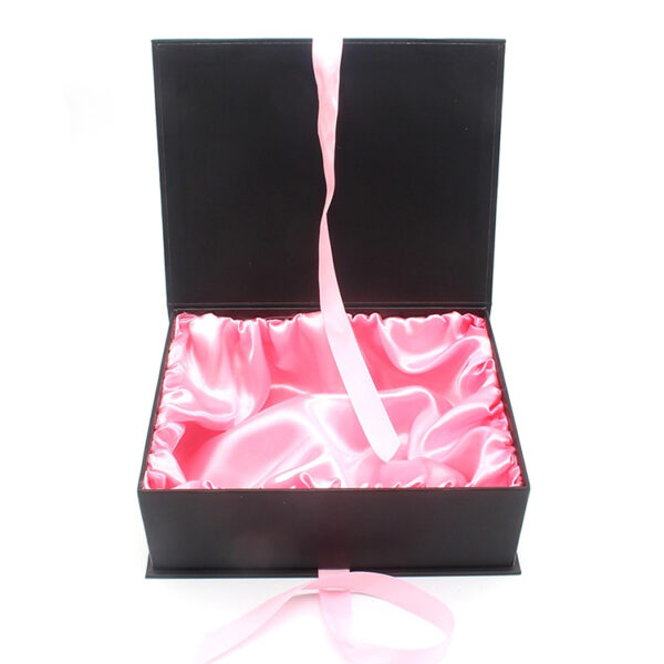 Satin-Lined Hair Extension Box with Ribbon Closure